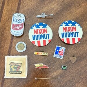 Vintage Political and Collectible Pin Set